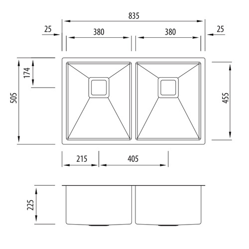 Professional Series 39L Double Undermount Kitchen Sink
