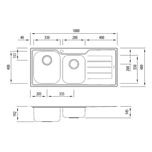 Flinders Kitchen Sink with Drainboard