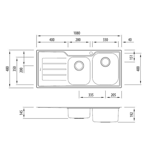 Flinders Kitchen Sink with Drainboard