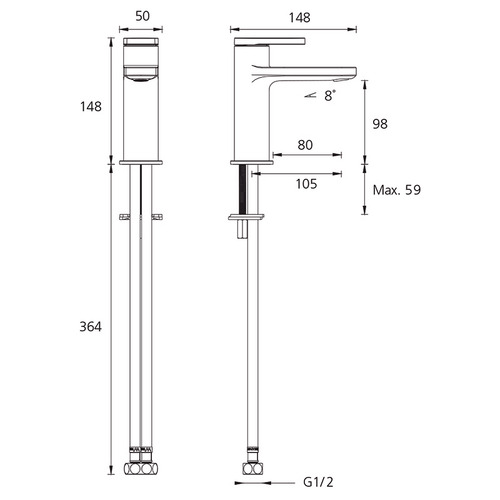London 105mm Chrome Basin Mixer