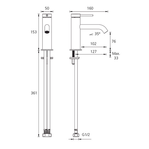 Venice 125mm Curved Basin Mixer