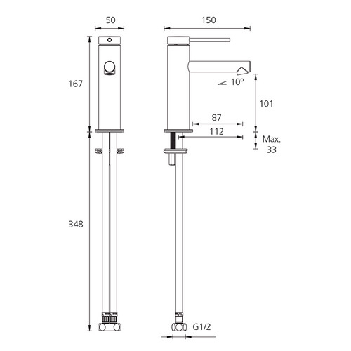 Venice 110mm Straight Basin Mixer