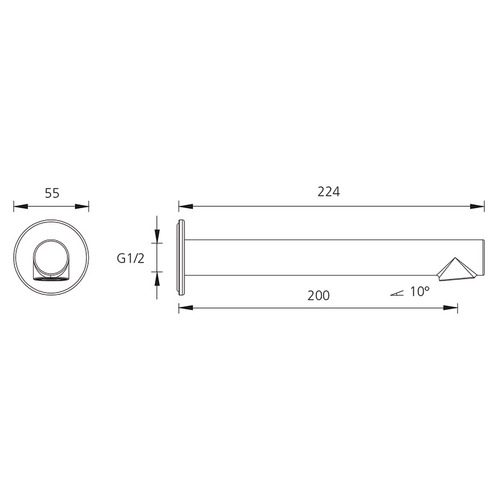 Venice 200mm Bath/Basin Straight Wall Spout