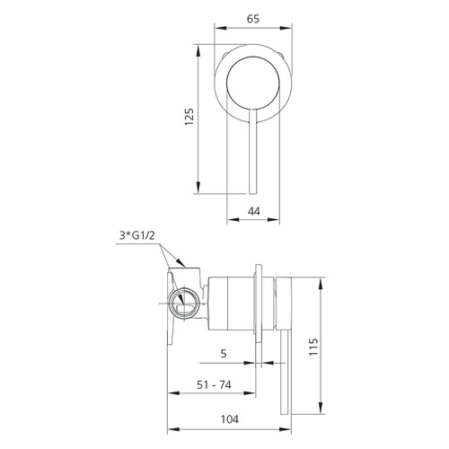 Venice Bath/Basin Wall Mixer Trim Kit Only