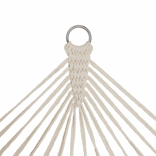 White Zimi Macrame Cotton Hammock