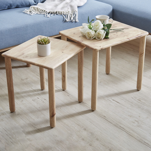 Majaanseldesign 2 Piece Ferreira Wooden, Poly And Bark Isabella Coffee Table