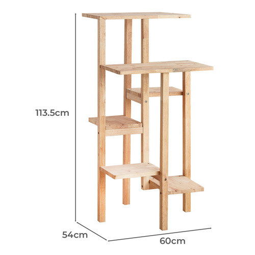 Cheska 6 Tier Rubberwood Display Shelf