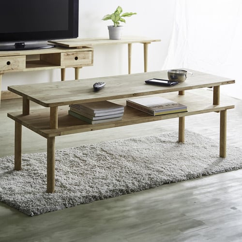 2 Piece Bonnie Rubberwood Coffee Table Set
