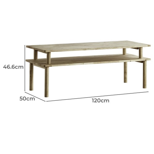 2 Piece Bonnie Rubberwood Coffee Table Set