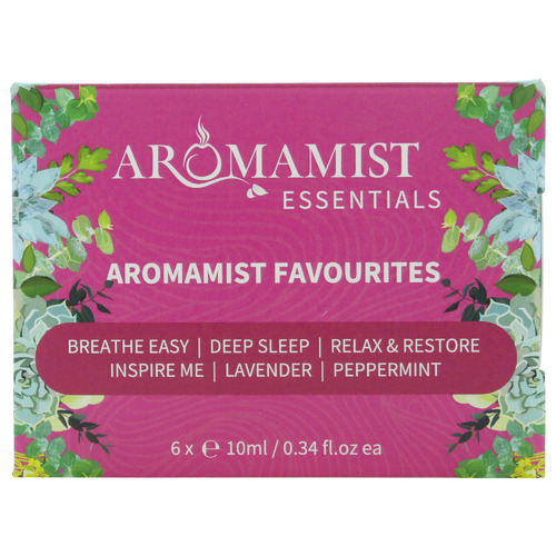 6 Piece 10ml Aromamist Favourites Essential Oil Set