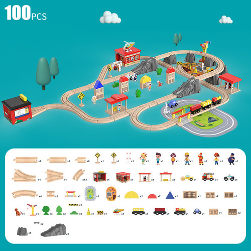 Onshine 100 Piece Train Track City Play Set