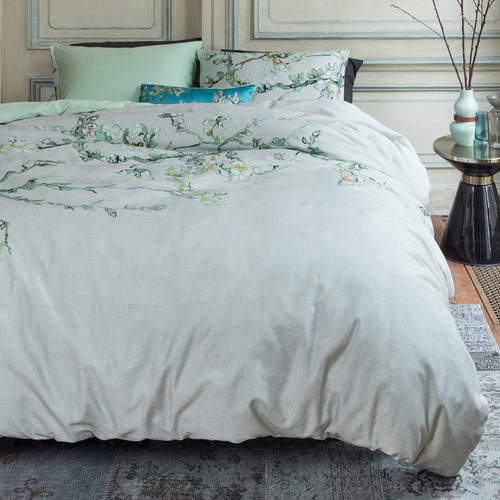 Blossom Grey Van Gogh Cotton Sateen Quilt Cover Set
