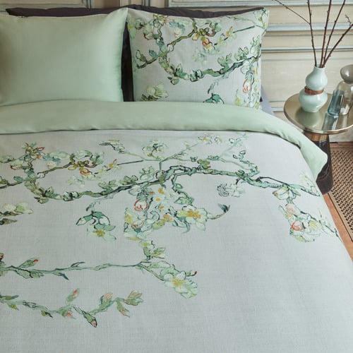Blossom Grey Van Gogh Cotton Sateen Quilt Cover Set