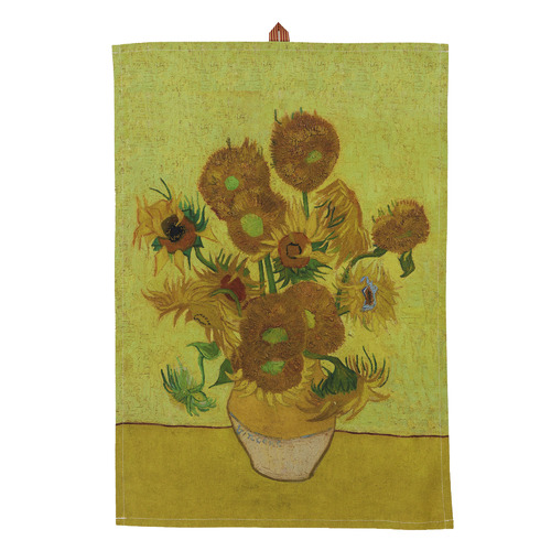 Yellow Van Gogh Sunflower Cotton Tea Towel