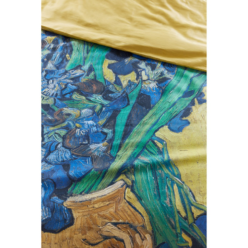 Van Gogh Irises Yellow Cotton Sateen Quilt Cover Set