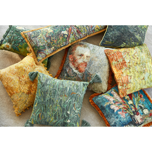 BeddingHousexVanGogh Van Gogh Wheatfield Cotton Cushion Temple & ster