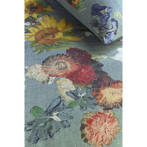 Green Partout Des Fleurs Quilt Cover Set