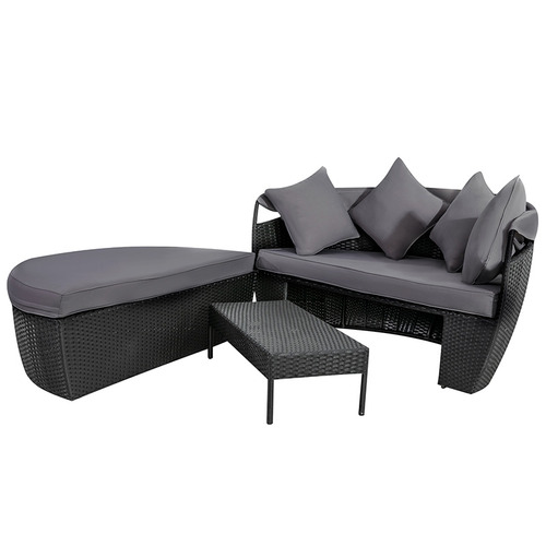 Black Rattan Outdoor Daybed