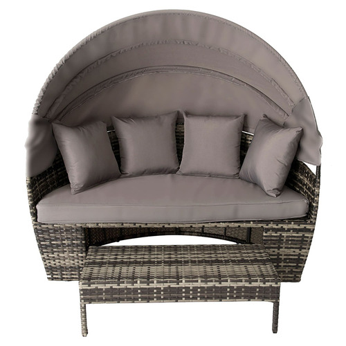 Grey Rattan Outdoor Daybed