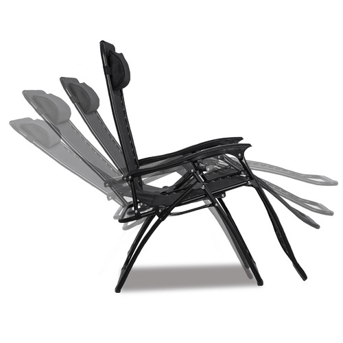 Black Outdoor Reclining Chairs (Set of 2)
