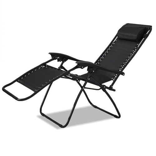 Black Outdoor Reclining Chairs (Set of 2)
