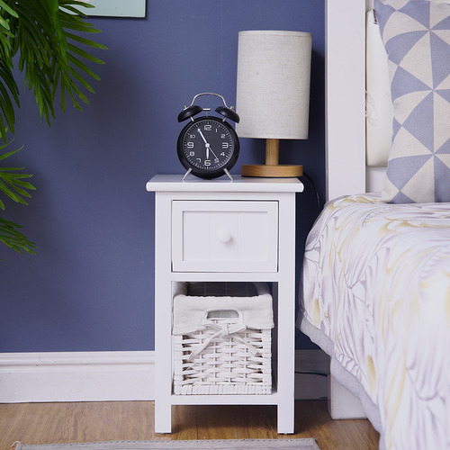 Ever Dreaming Living Rustic White Painted Eloise Bedside Table with