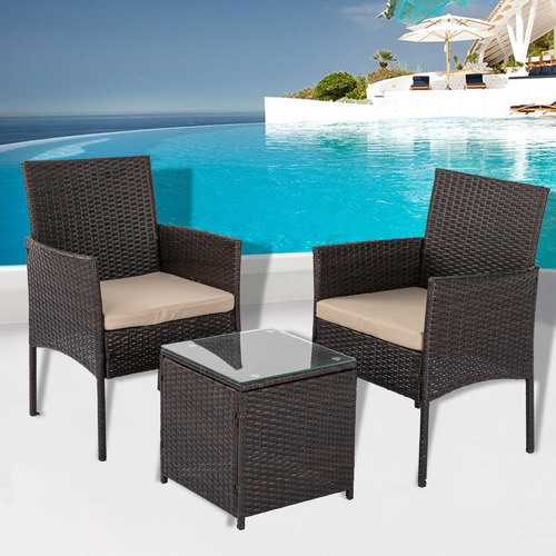 2 Seater Alfred Wicker Outdoor Bistro Set