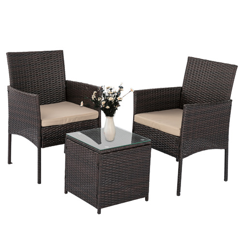 2 Seater Alfred Wicker Outdoor Bistro Set