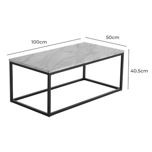 Ever Dreaming Living Gael Rectangular Faux Marble Coffee Table | Temple ...