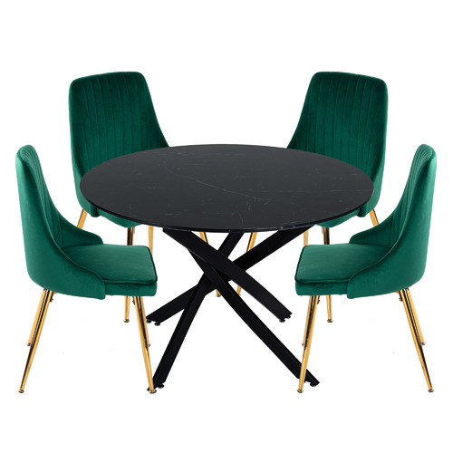 Ever Dreaming Living 4 Seater Bellamy Dining Table & Chair Set Temple