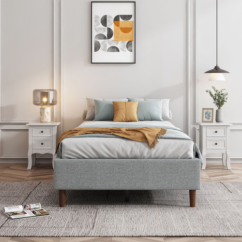 Ever Dreaming Living Light Grey Kinsley Bed Base Temple Webster