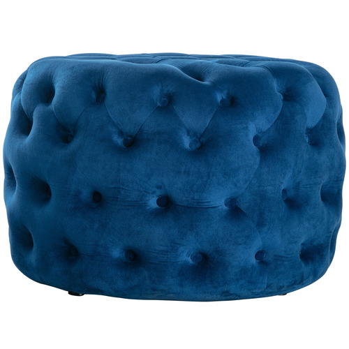 Athena Round Velvet Ottoman | Temple & Webster