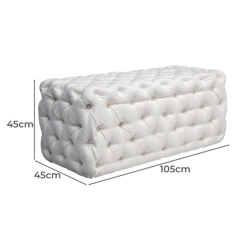 Athena Boucle Ottoman Bench