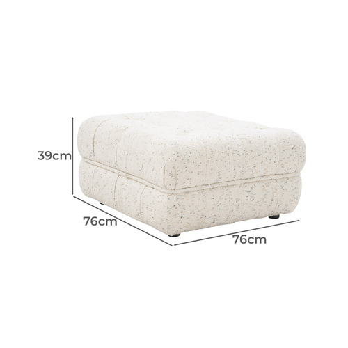 Beige Ella Wool-Blend Ottoman