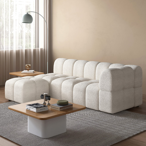Henrietta 3 Seater Boucle Sofa with Ottoman