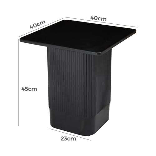 Black Cedar Ribbed Side Table