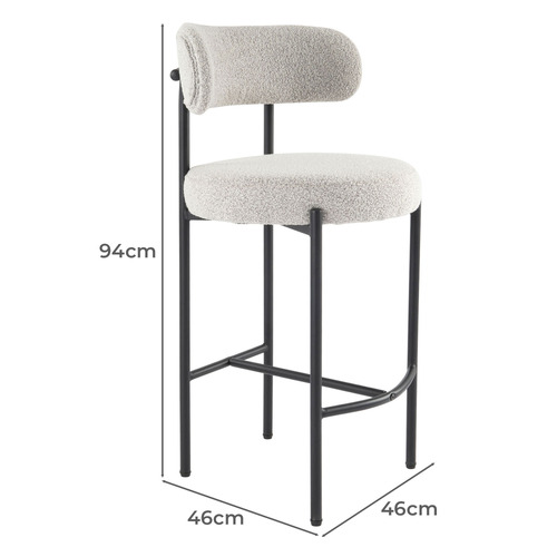 66cm Sebastian Boucle Barstools