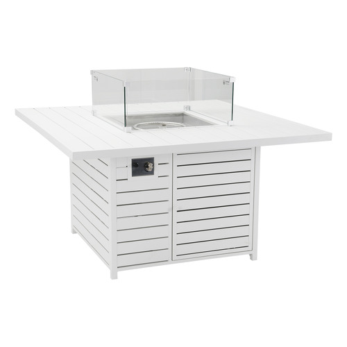 Brinley Outdoor Aluminum Gas Fire Pit Table