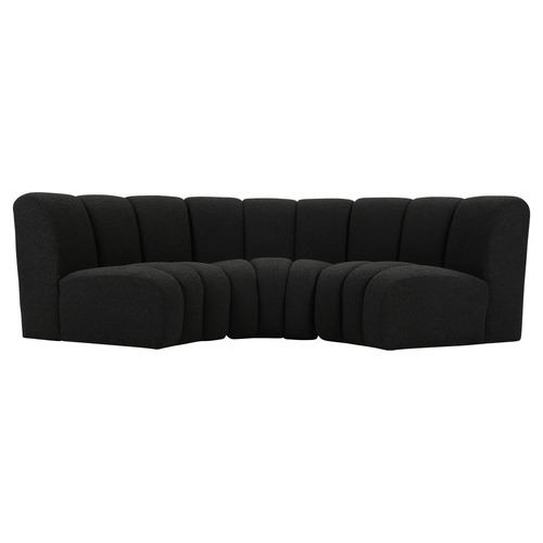 Laurent 3 Seater Deep Curved Boucle Sofa Set