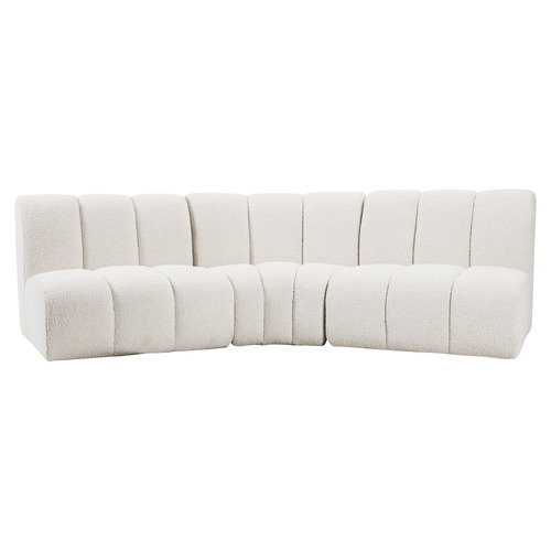 Laurent 3 Seater Curved Boucle Sofa Set