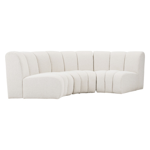 Laurent Deep Curved 3 Seater Boucle Sofa Set