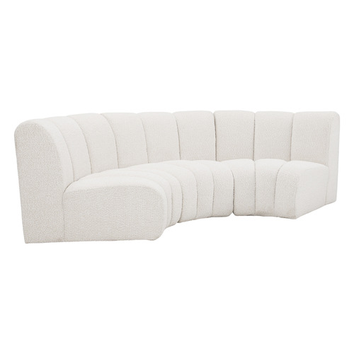 Laurent Deep Curved 3 Seater Boucle Sofa Set