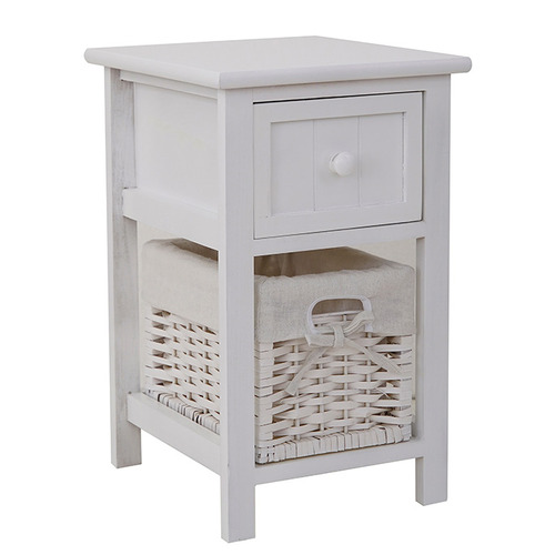 Eloisa Bedside Table with Wicker Basket