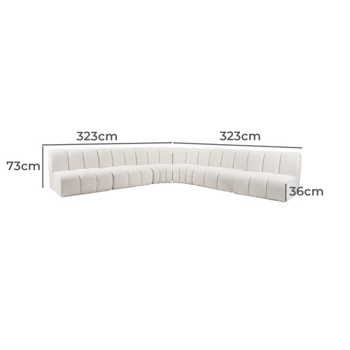 Laurent 6 Seater Boucle Modular Sofa