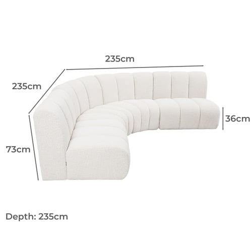 Laurent 5 Seater Boucle Modular Sofa