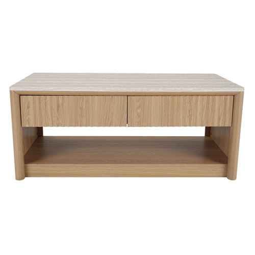 Sadie Travertine-Look Coffee Table