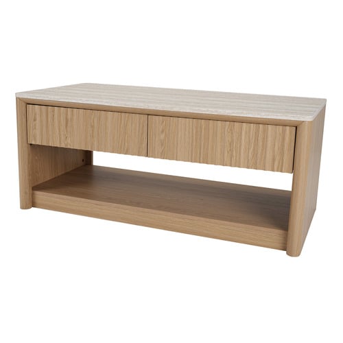 Sadie Travertine-Look Coffee Table