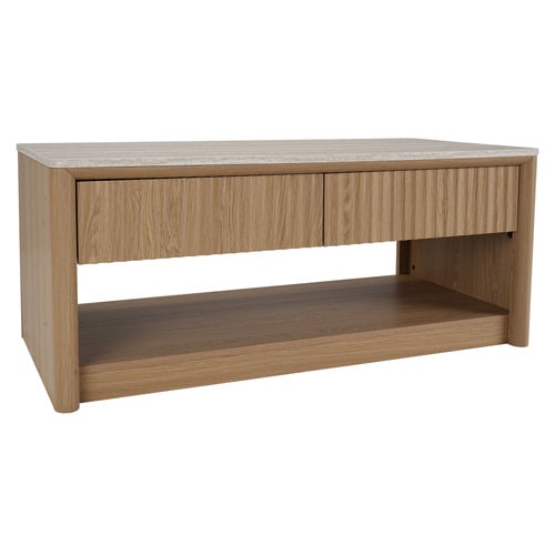 Sadie Travertine-Look Coffee Table