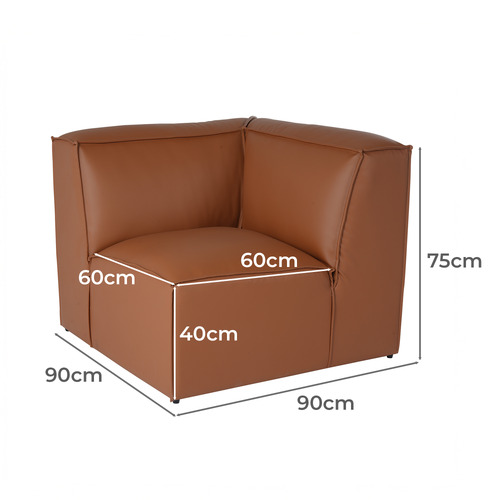 Massey 5 Seater Leather Chaise Lounge Set