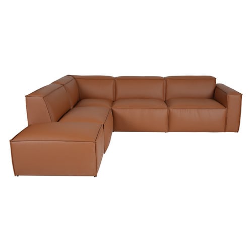 Massey 5 Seater Leather Chaise Lounge Set
